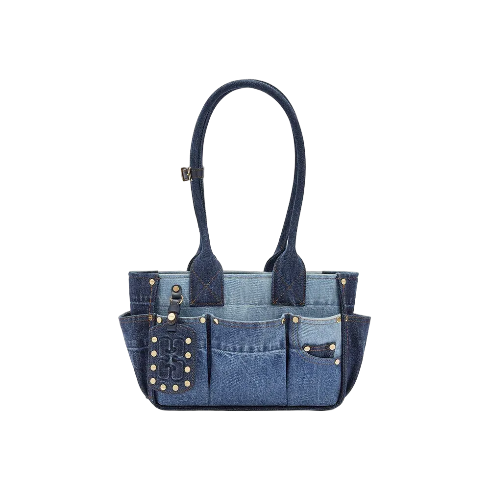 Ganni Small Posy Bag in Blue Denim