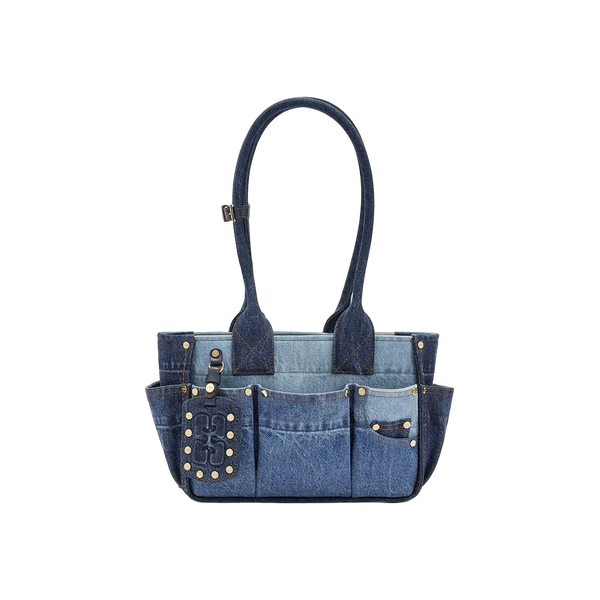 Ganni Small Posy Bag in Blue Denim