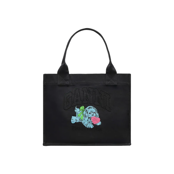 Ganni Black Puppy Large Tote