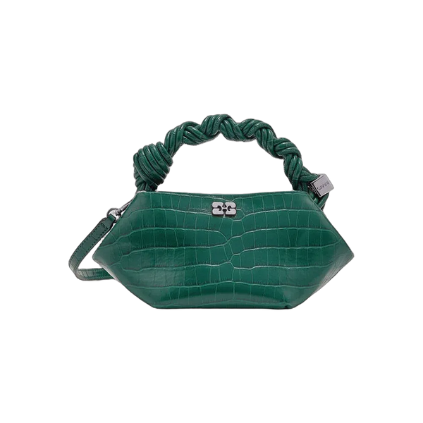 Ganni Green Croco Patent Mini Bou Bag