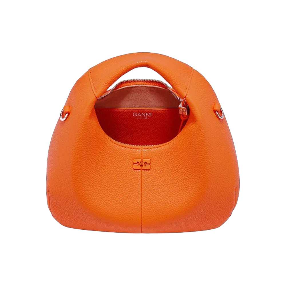 Ganni Orange Mini Hobo Bag