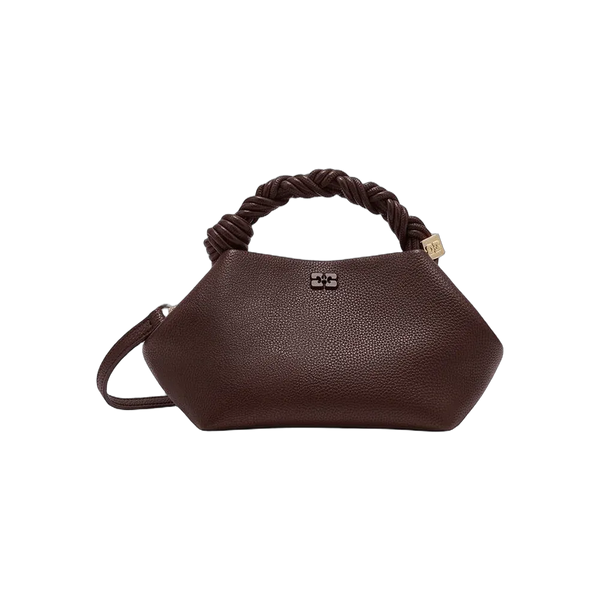 Ganni Brown Grained Small Bou Bag