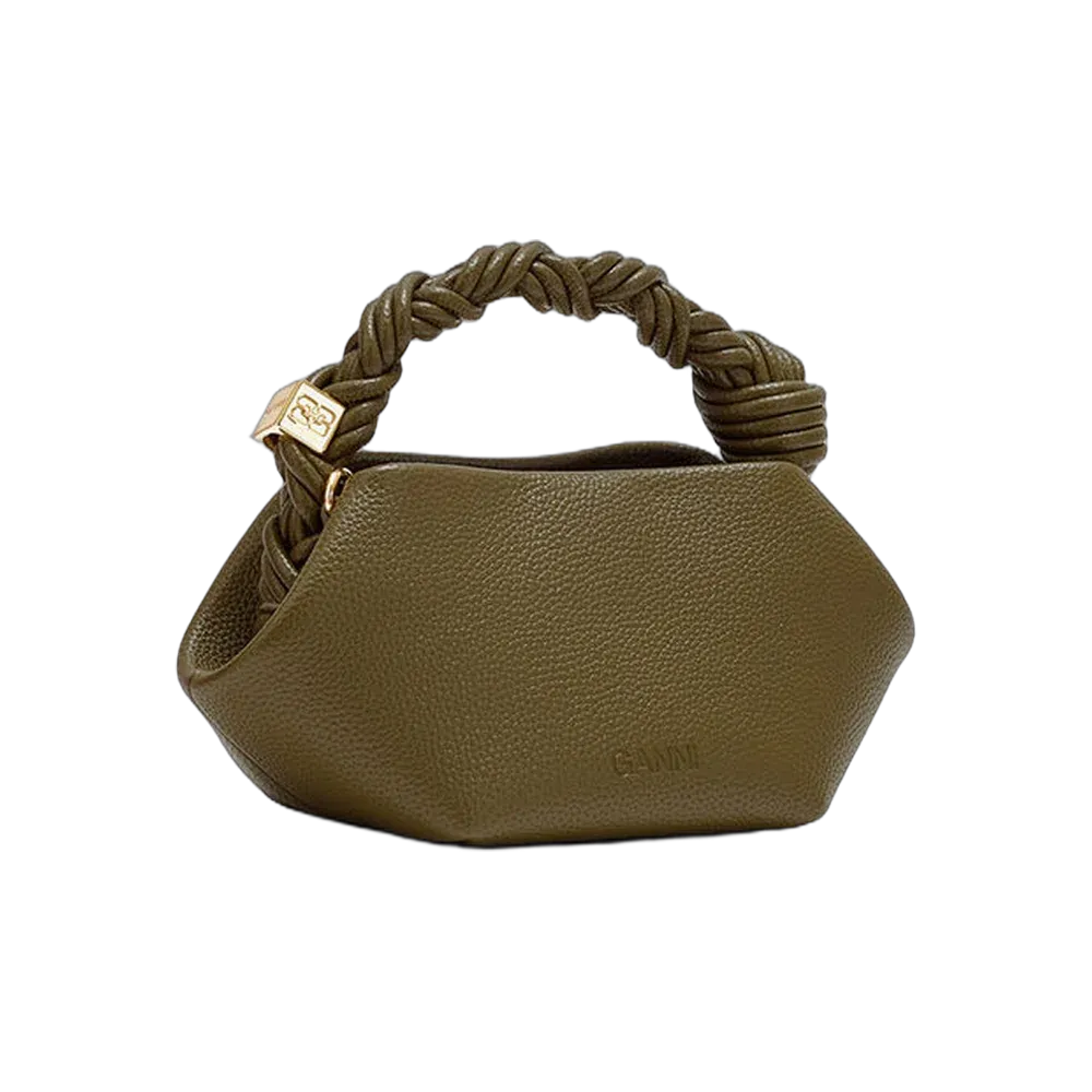 Ganni Mini Bou Bag in Green Grained