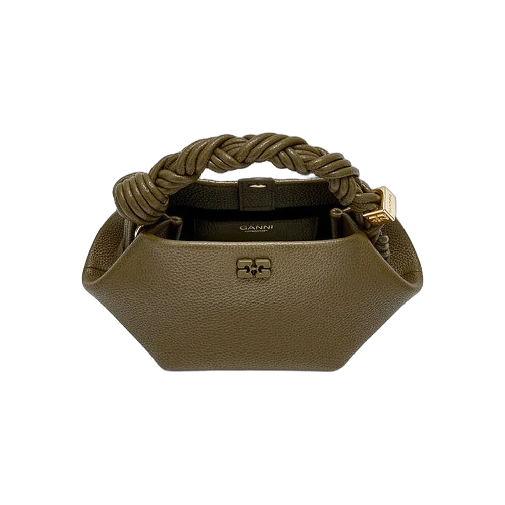 Ganni Mini Bou Bag in Green Grained