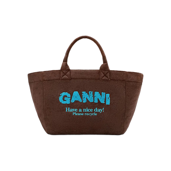 Ganni Reversible Tote XXL in Brown
