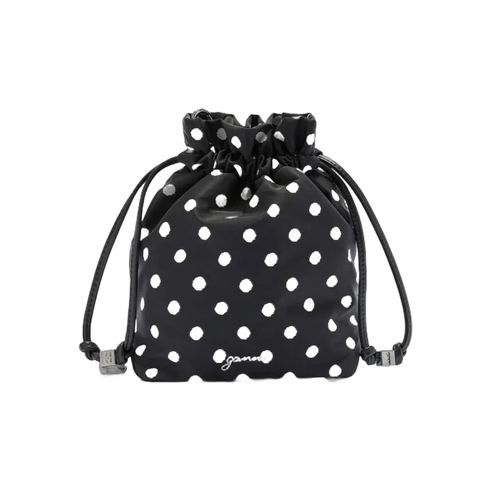 Ganni Printed Bou Bucket Pouch with Dots
