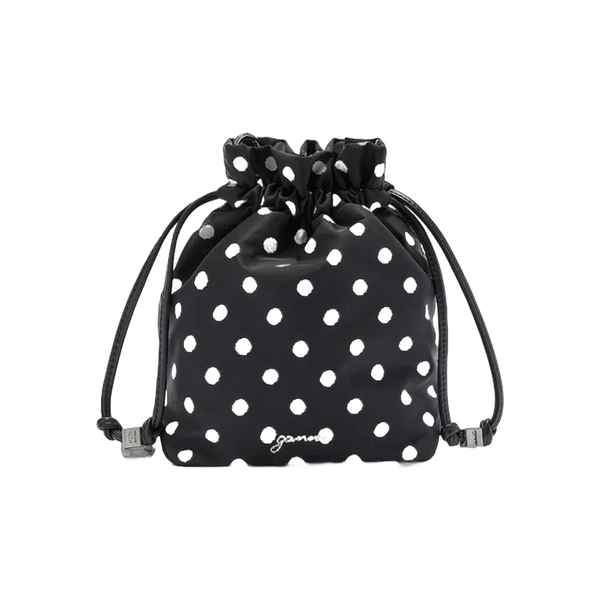 Ganni Printed Bou Bucket Pouch with Dots
