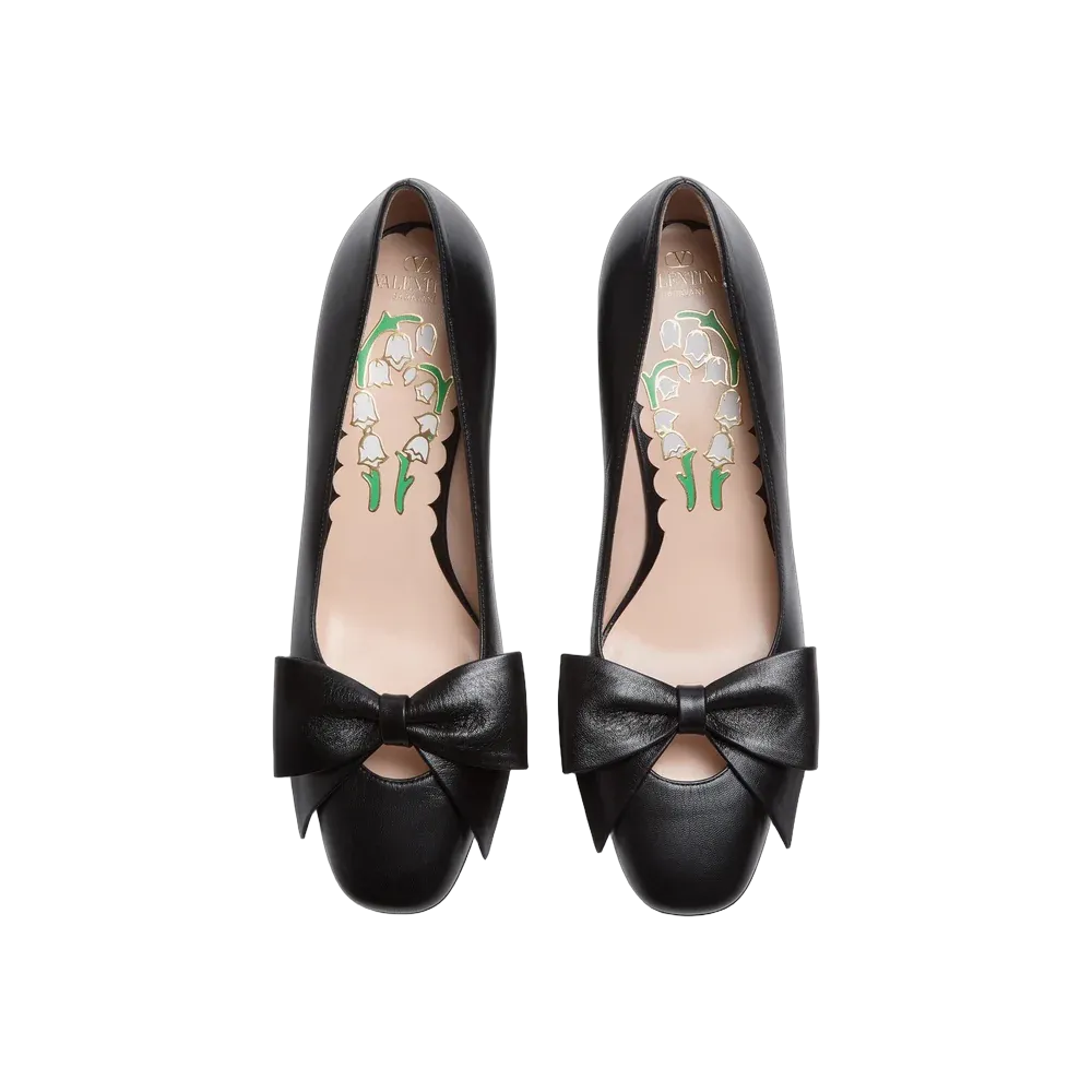 Valentino Bowow Pump In Kidskin 45mm Black