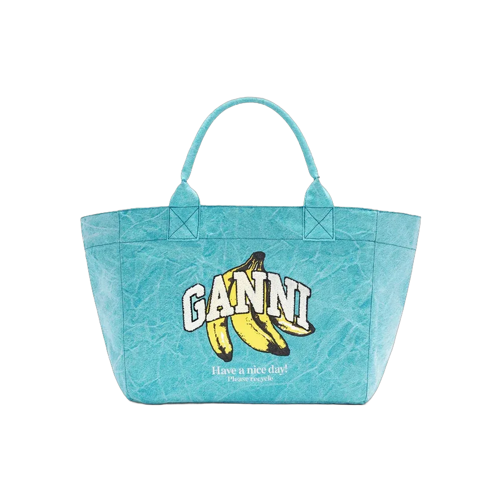 Ganni Medium Tote Bag in Blue