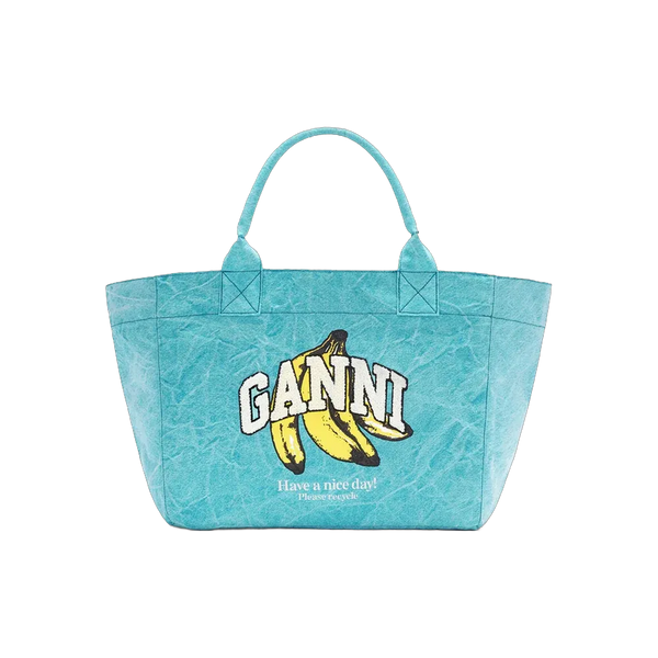 Ganni Medium Tote Bag in Blue