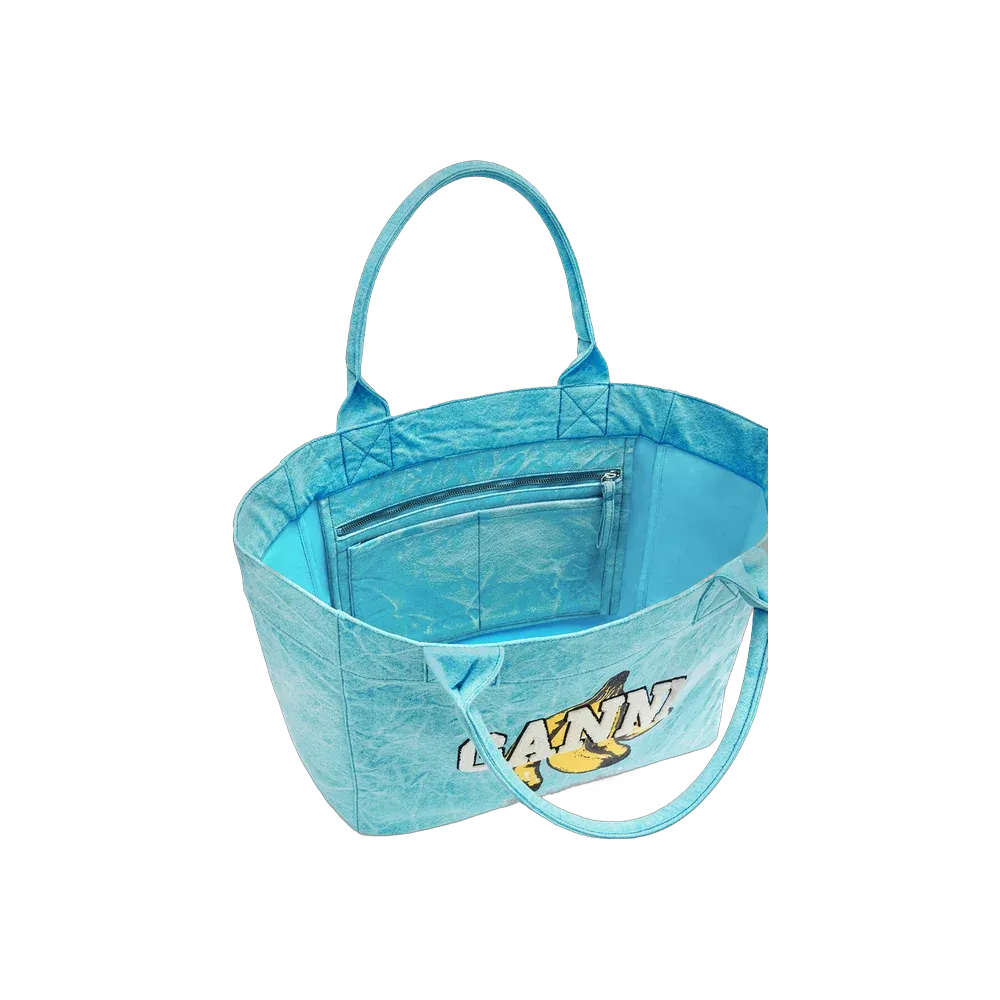 Ganni Medium Tote Bag in Blue