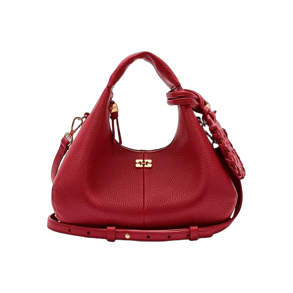 Ganni Grained Mini Hobo Bag
