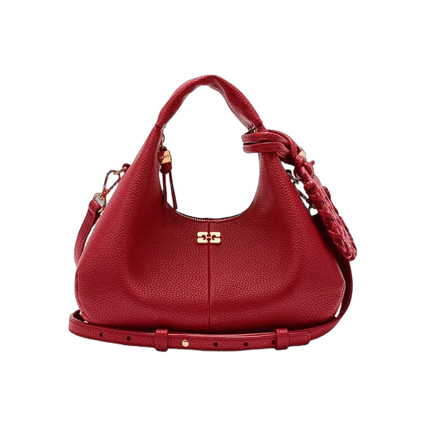 Ganni Grained Mini Hobo Bag
