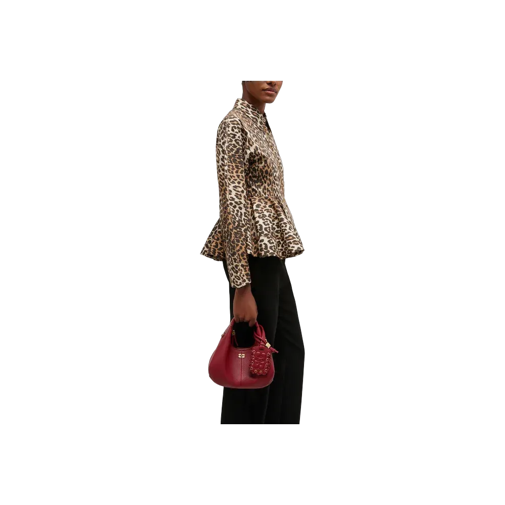 Ganni Grained Mini Hobo Bag