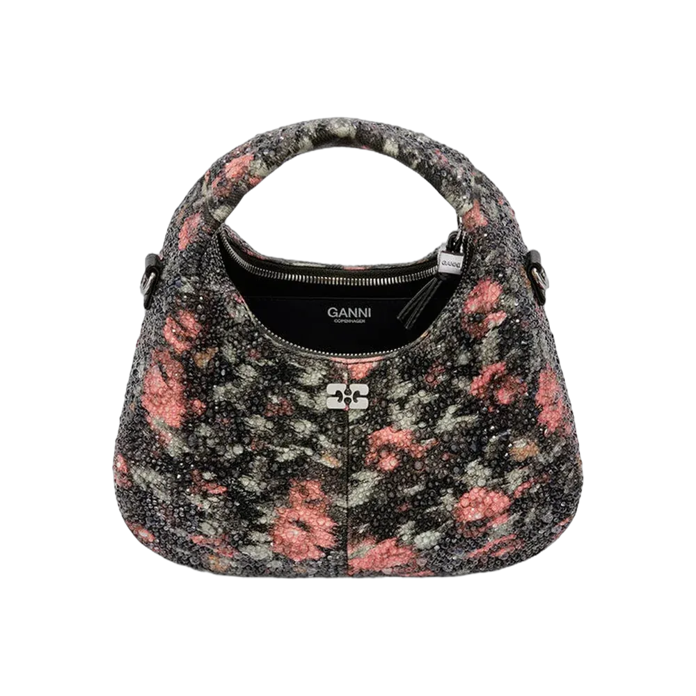Ganni Mini Hobo Bag with Beaded Flower