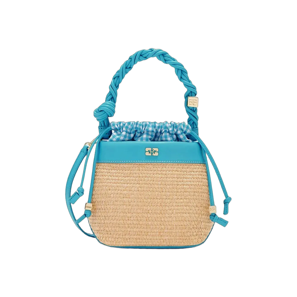 Ganni Bou Bucket Bag in Straw