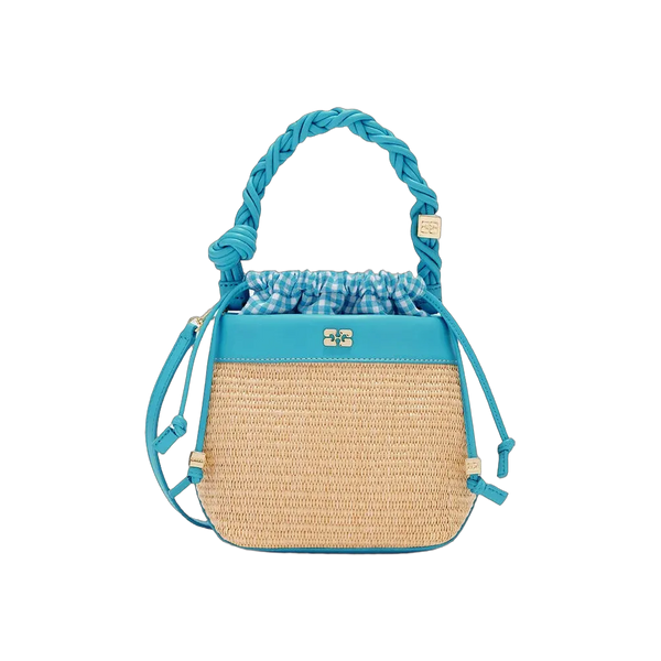 Ganni Bou Bucket Bag in Straw