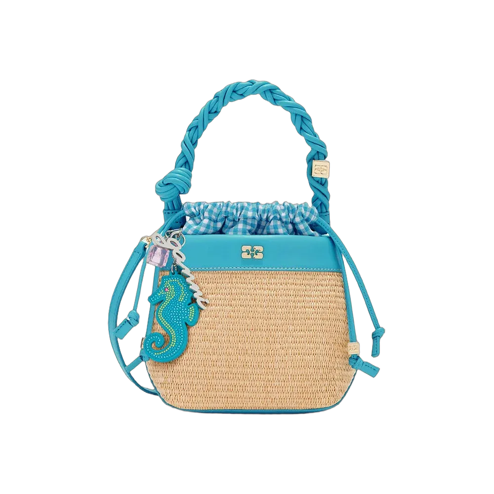 Ganni Bou Bucket Bag in Straw