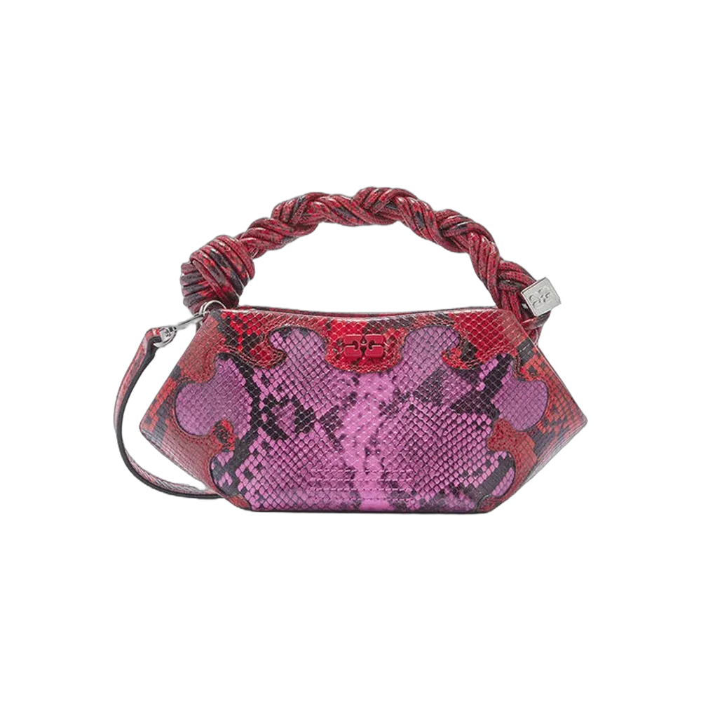 Ganni Mini Bou Bag in Pink Snake