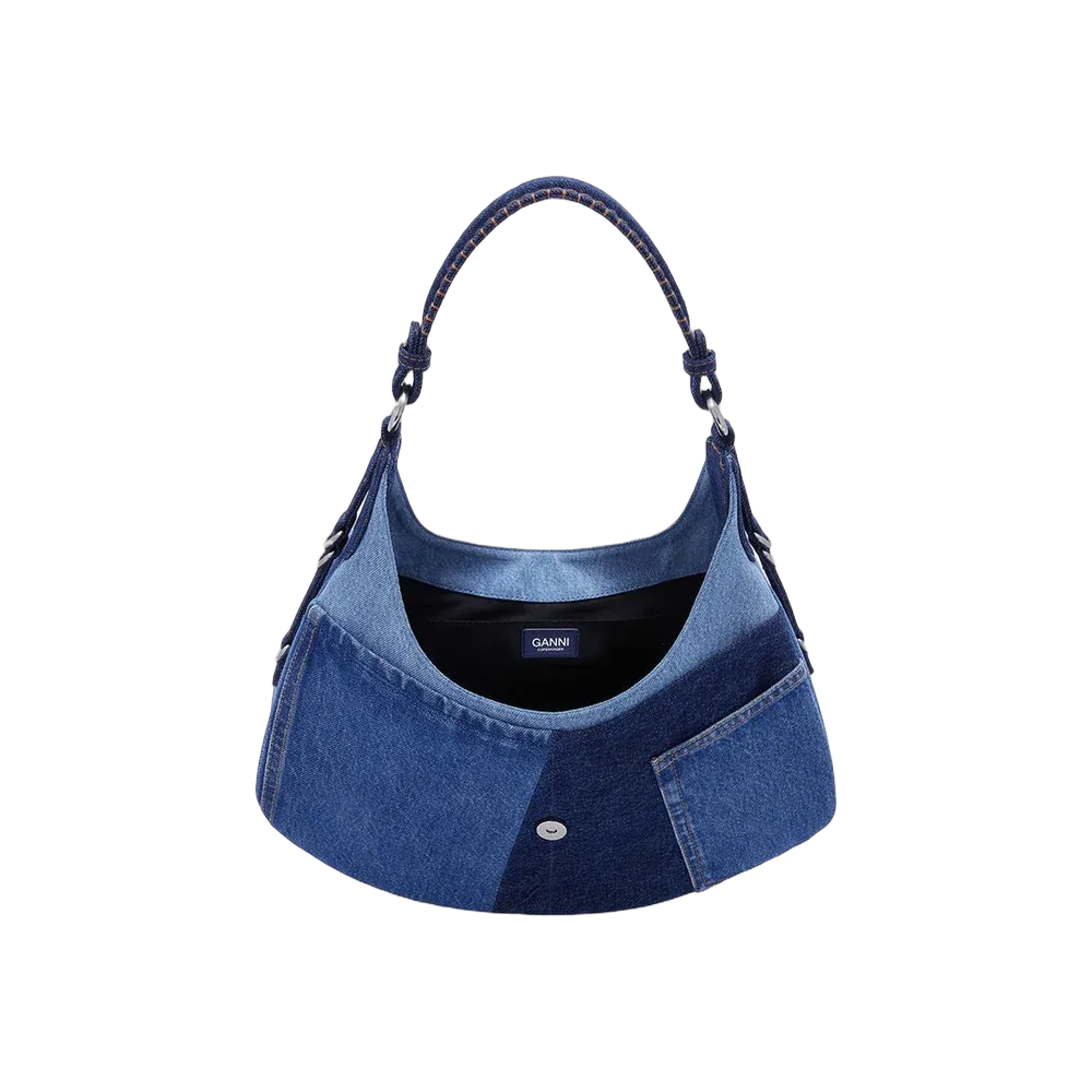 Ganni Small Kat Bag in Blue Denim