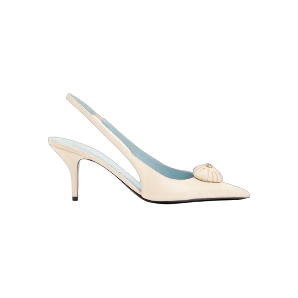 Valentino Coeur Royal Slingback Pumps In Kidskin 75mm Butter