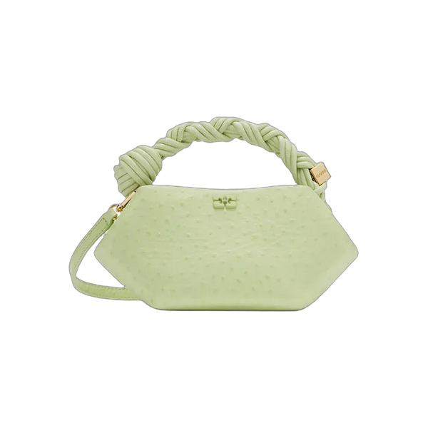 Ganni Mini Bou Bag in Green Ostrich
