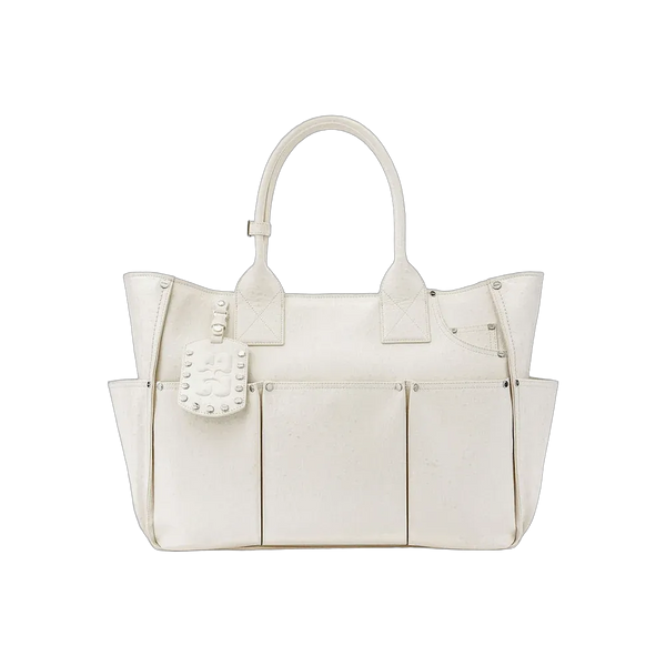 Ganni Posy Bag in White Ostrich