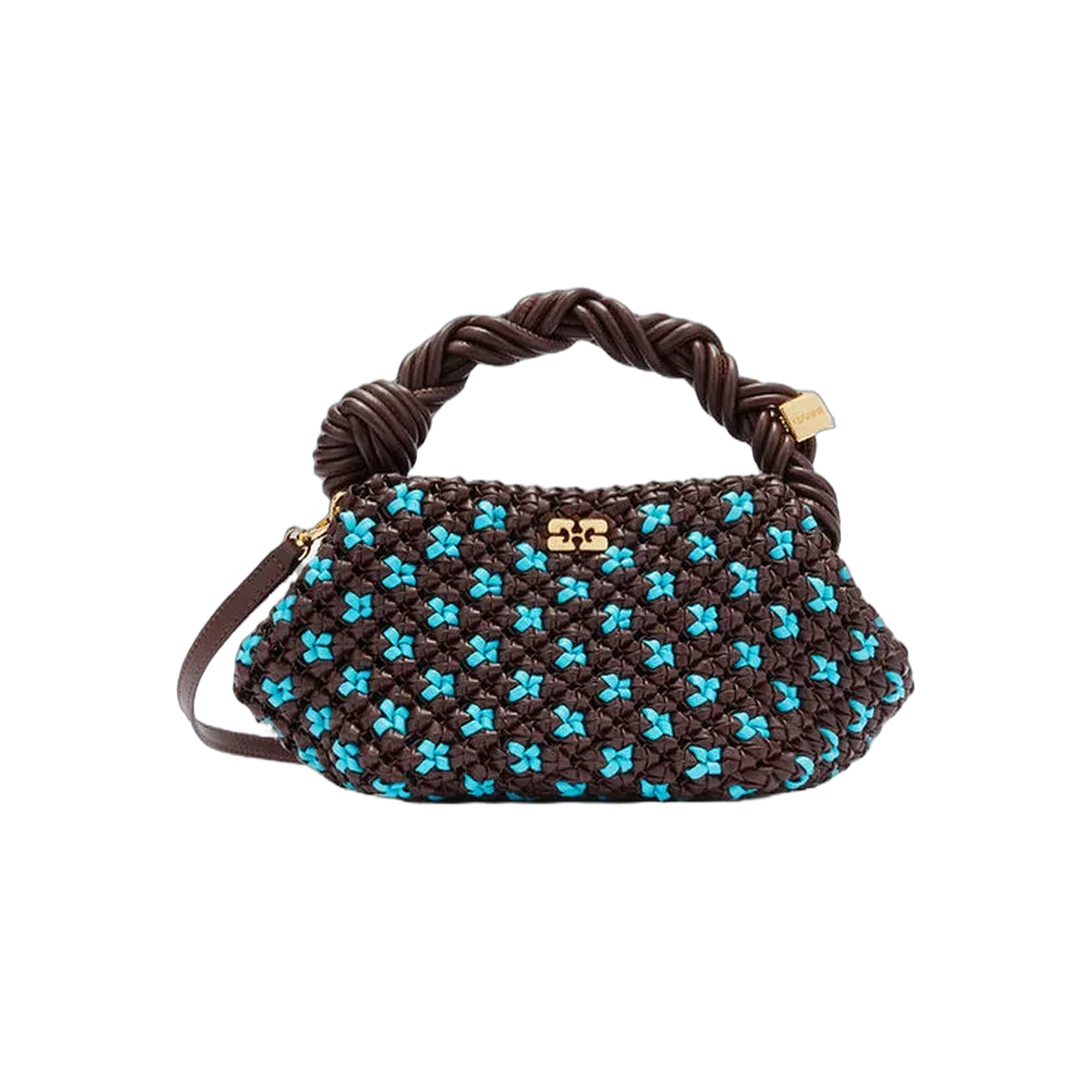 Ganni Mini Bou Bag in Braided Brown