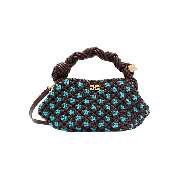 Ganni Mini Bou Bag in Braided Brown