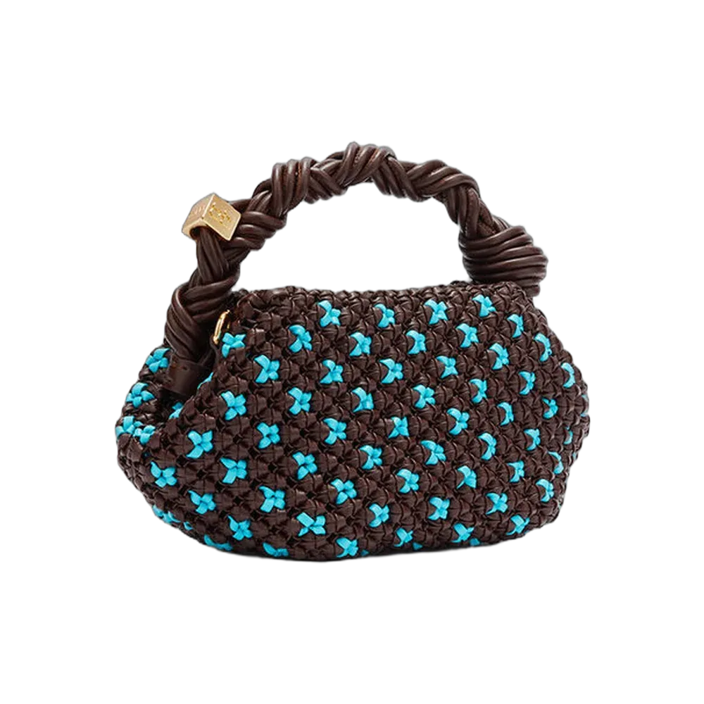 Ganni Mini Bou Bag in Braided Brown