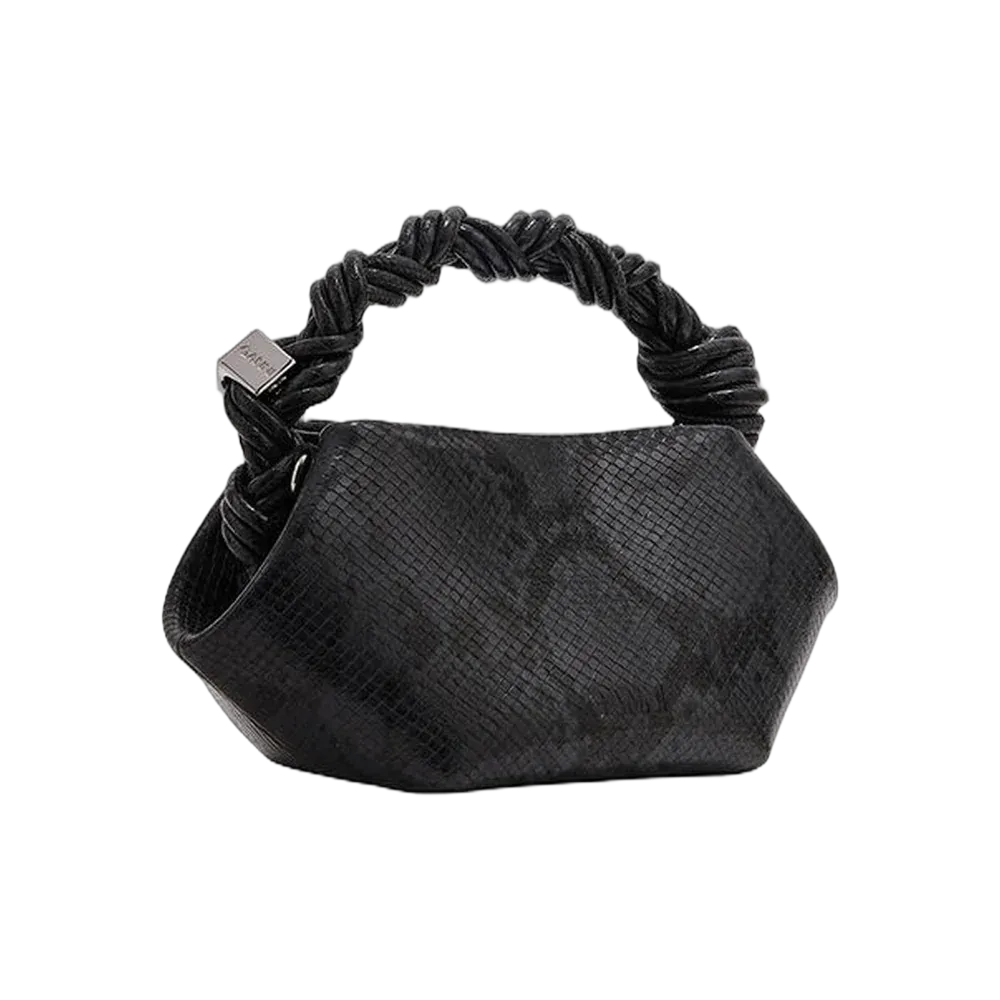 Ganni Black Snake Mini Bou Bag