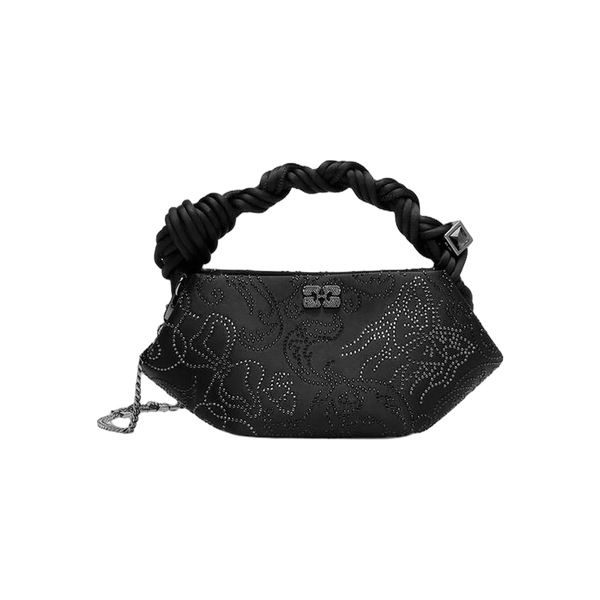 Ganni Black Rhinestone Mini Bou Bag