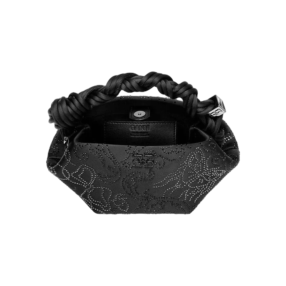 Ganni Black Rhinestone Mini Bou Bag