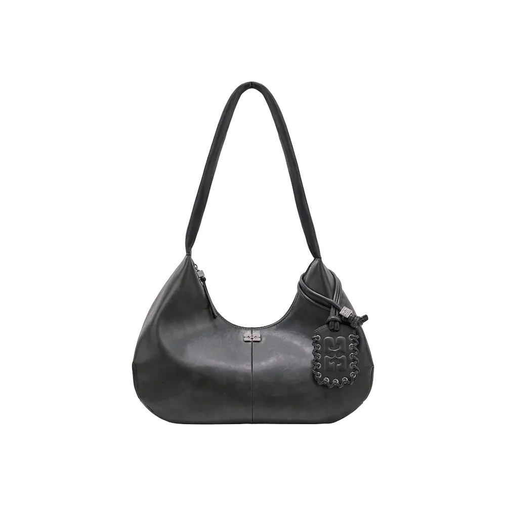 Ganni Steal Grey Medium Hobo Bag