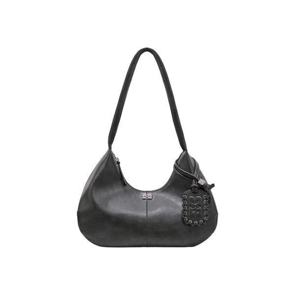 Ganni Steal Grey Medium Hobo Bag