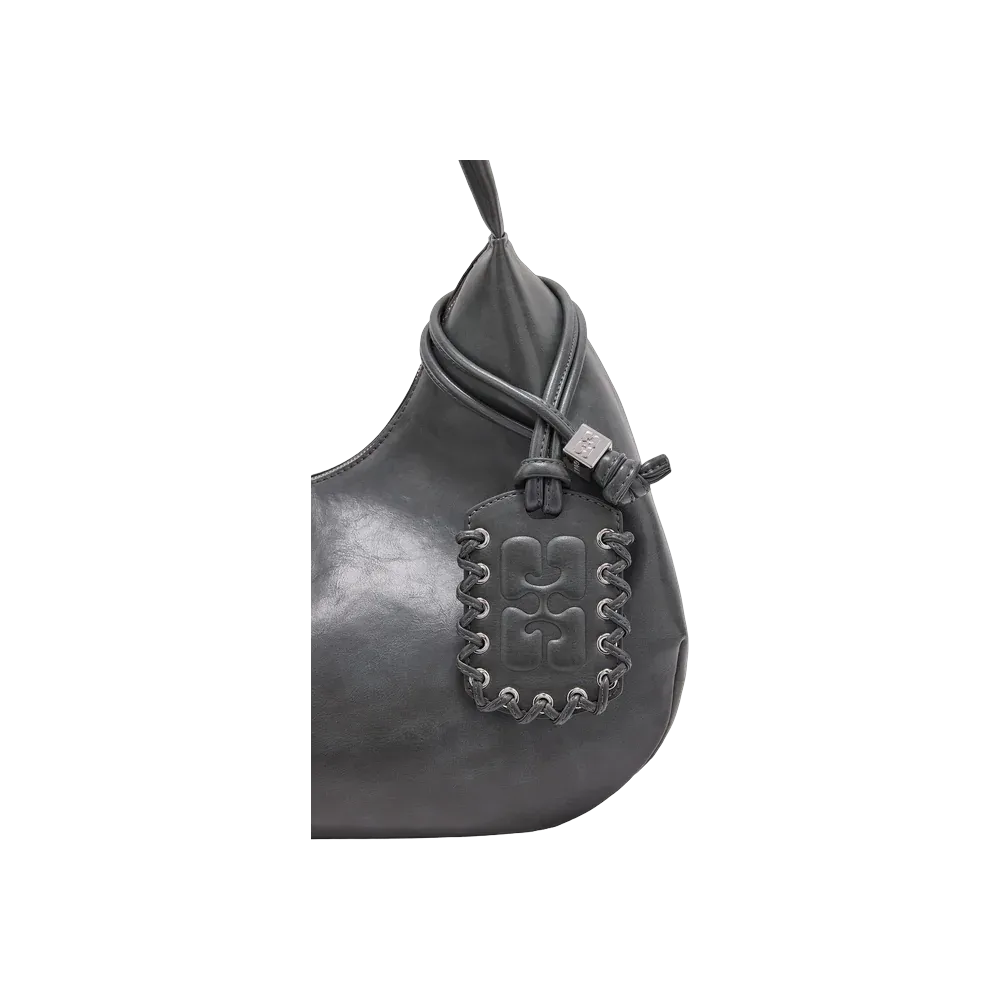Ganni Steal Grey Medium Hobo Bag