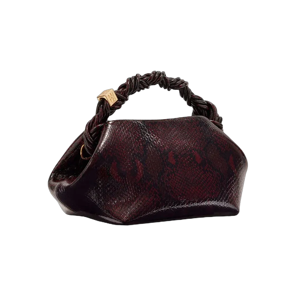 Ganni Burgundy Snake Small Bou Bag