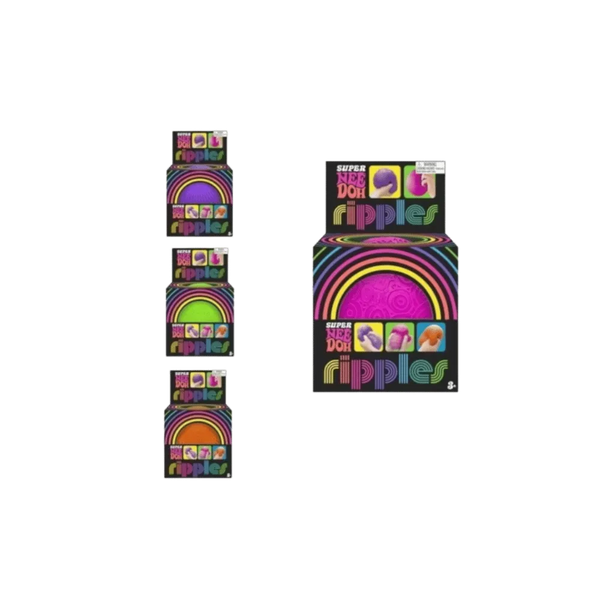 NeeDoh Super Ripples Fidget Ball Set of 4 Pink Purple Green Orange