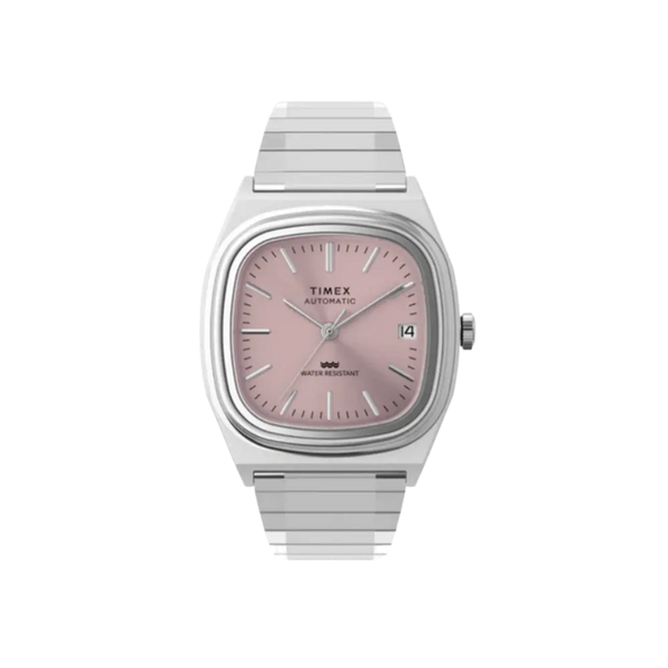 Timex Automatic 1983 E Line 34mm Stainless Steel Expansion Band Watch Pink
