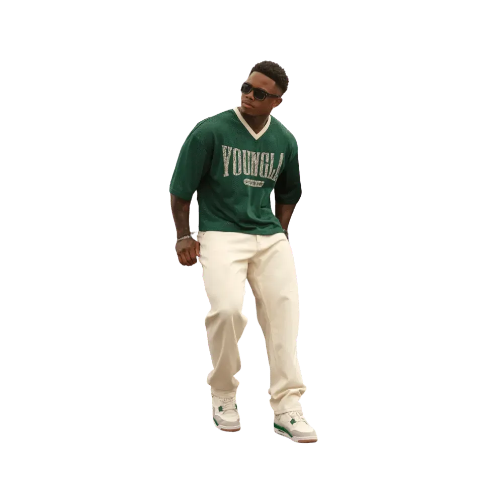 Young LA Football Cropped Jersey Green