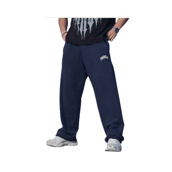 Young LA New Wave Baggy Sweats Navy Purple Wash
