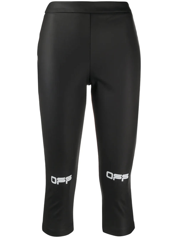 Off-White logo print cropped leggings