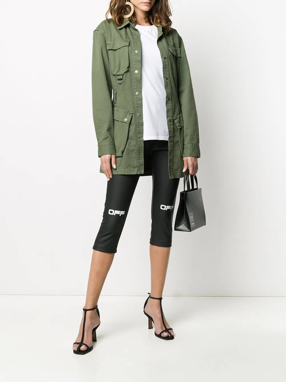 Off-White logo print cropped leggings