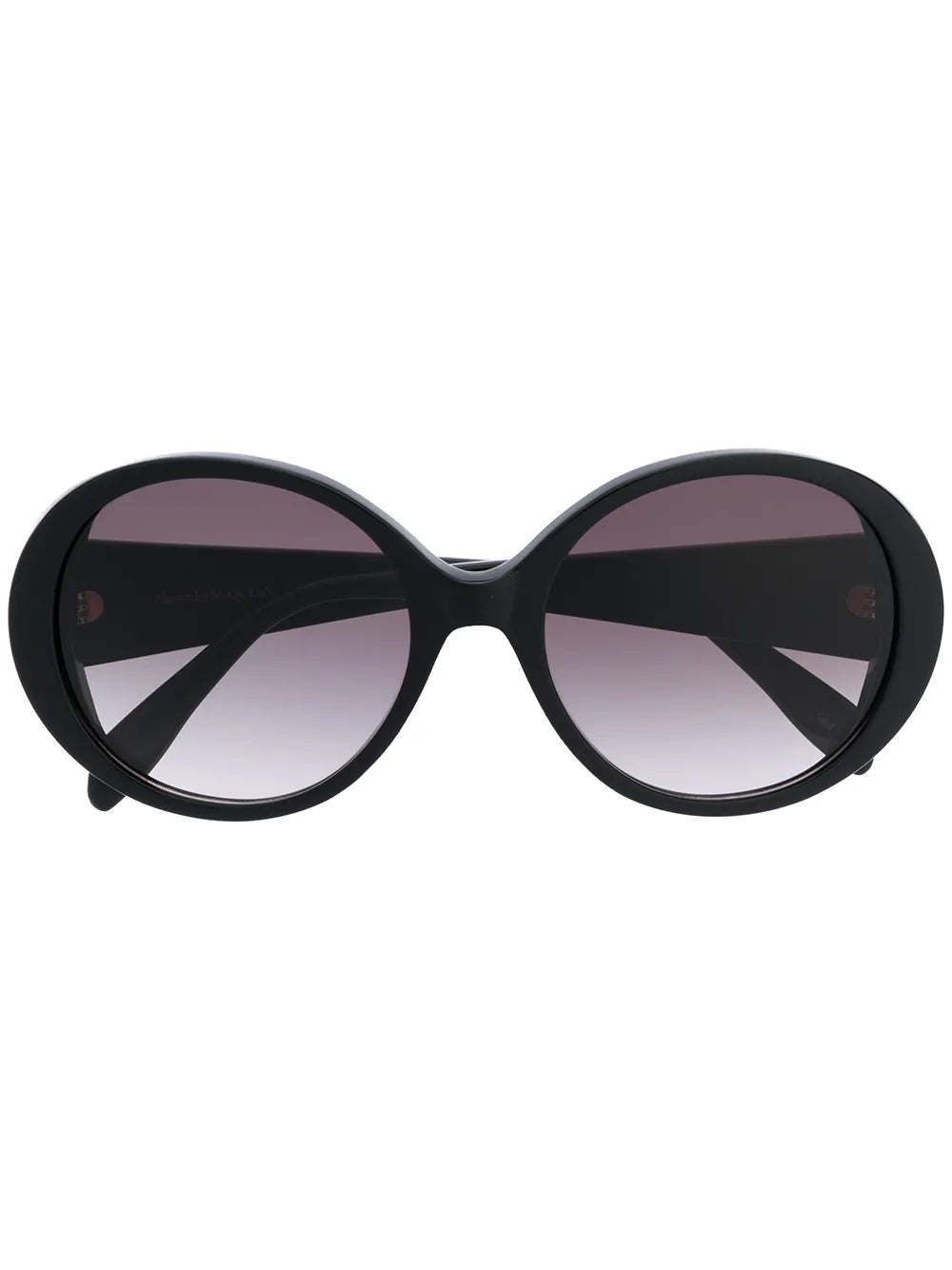 Alexander Mcqueen Alexander Mcqueen Round Frame Oversized Sunglasses With Gold Logo Lettering