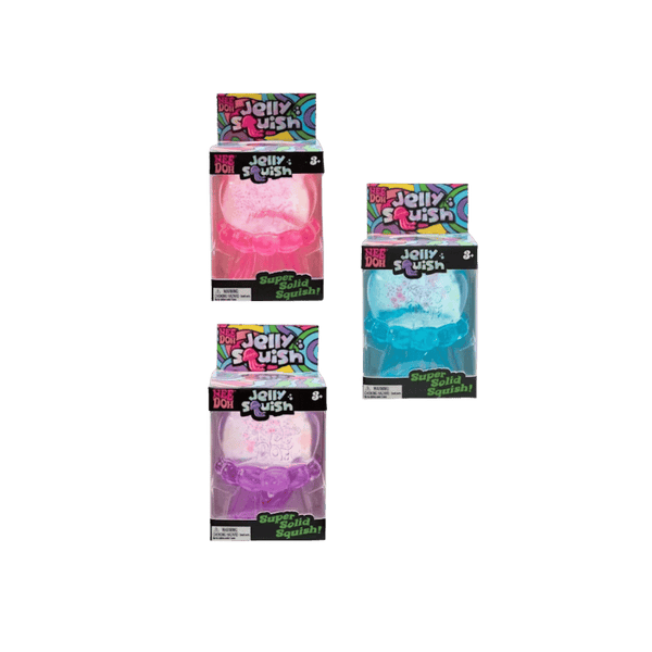 NeeDoh JellySquish Squishy Fidget Toy 3x Lot Purple/Pink/Blue