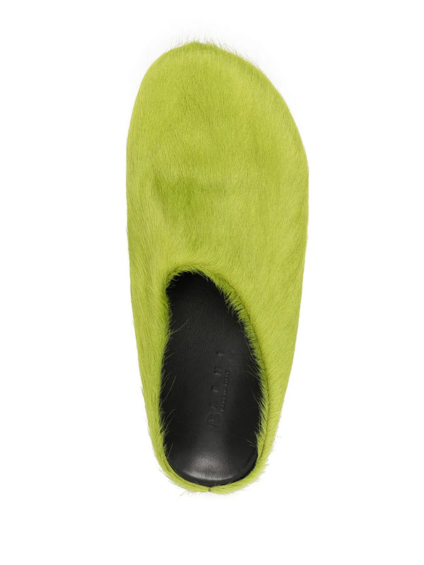 Marni Marni Fussbet Sabot Calf-Hair Slippers