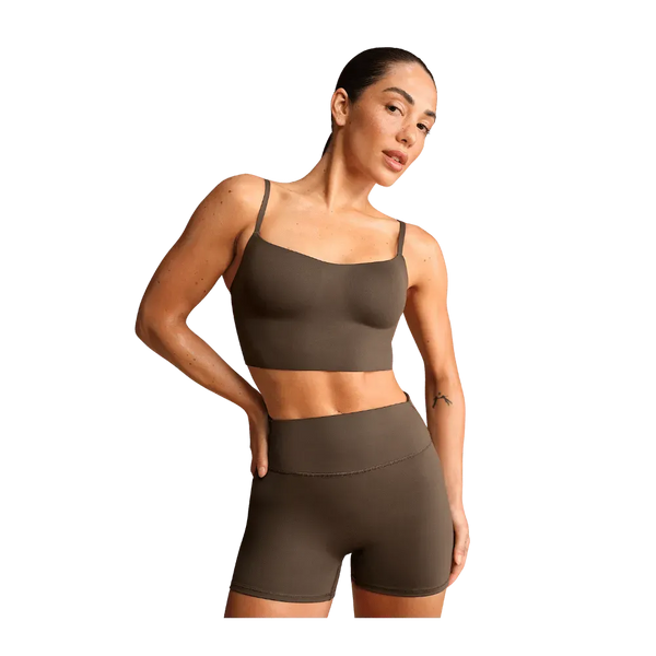 Nike X Skims Matte Women's Cami Longline Bra Dark Sepia