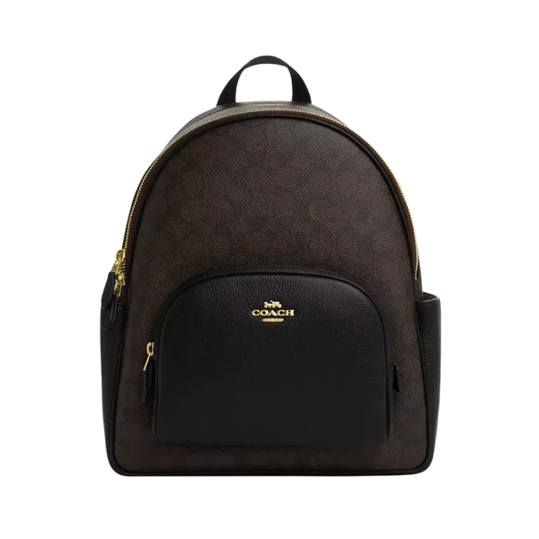 Coach Court Backpack In Signature Canvas Tan
