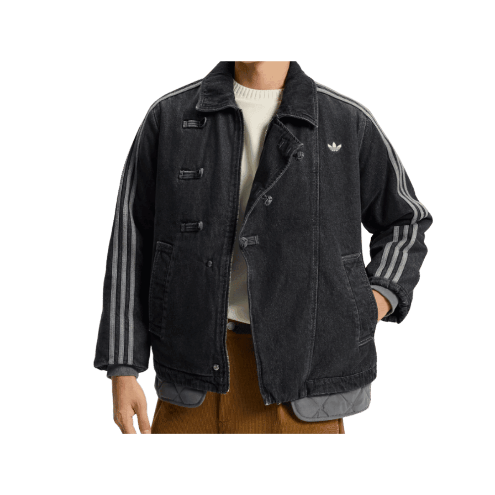 adidas CTT Oversized Chinese Track Top 3.0 Jacket Medium Black Denim