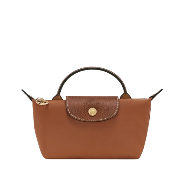 Longchamp Le Pliage Original Pouch with handle Cognac - Recycled canvas